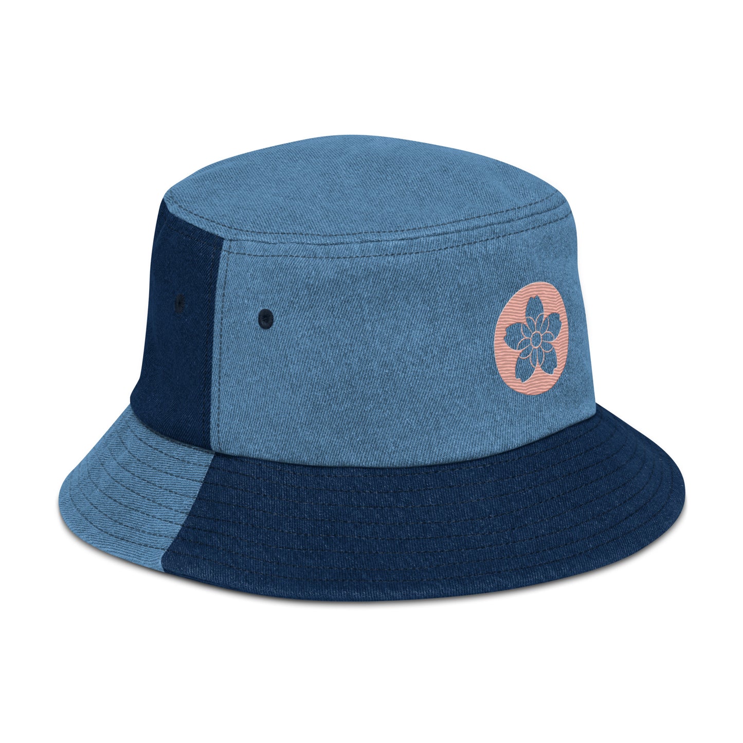 Denim bucket hat - two toned with emblem  image 6